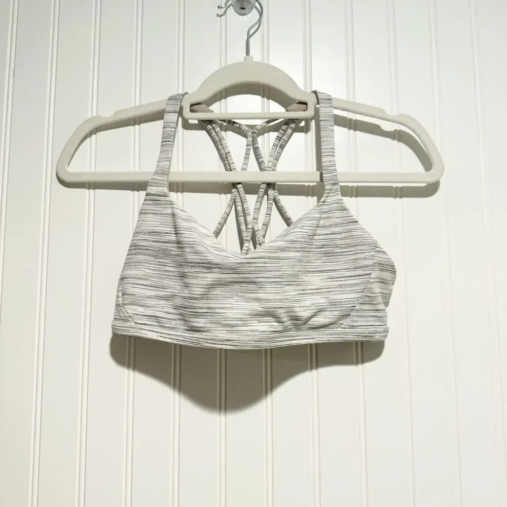 Lululemon Free To Be Zen Bra Space Dye Camo White Size 8
